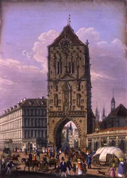 Poedertoren, Praag, ca. 1840